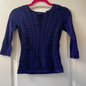 Express Dark Blue Long Sleeve Top